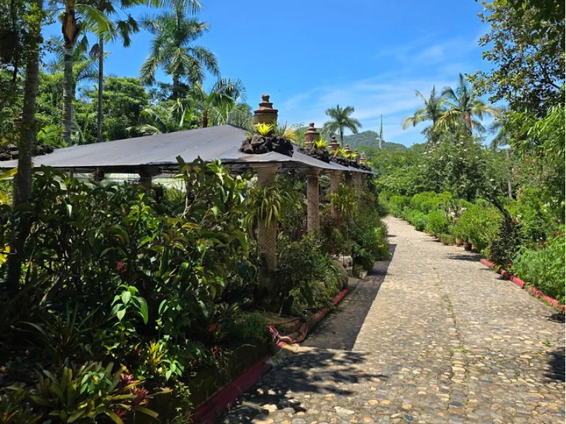 Cobblestone path through the Vallarta Botanical Garden