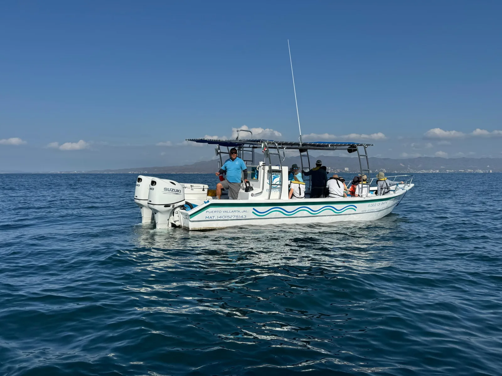 Small Ecotours boat navigating Banderas Bay