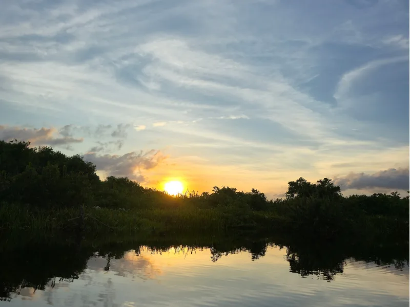 Sunset over the San Blas wetlands